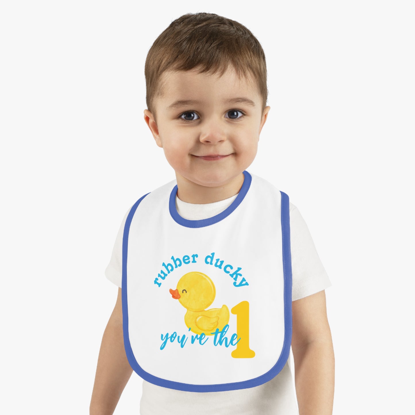 Cute Rubber Ducky You're the One 1st Birthday Bib