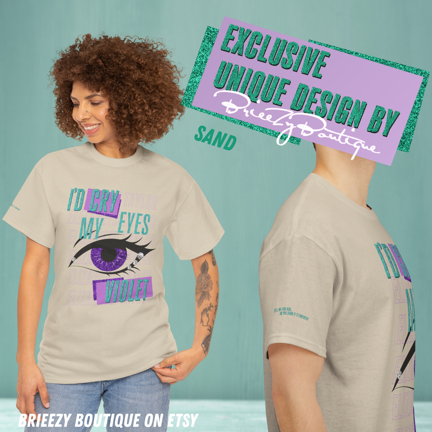 Unique I'd Cry My Eyes Violet Unisex T-Shirt - 10 Color Options Available, Gildan 5000