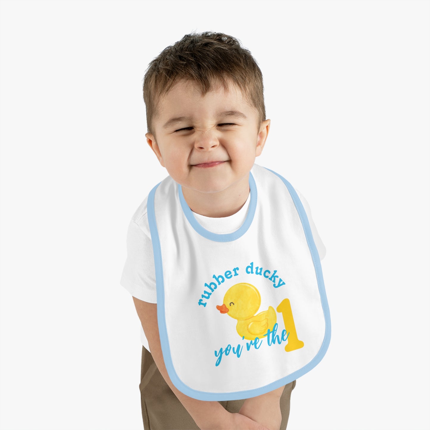 Cute Rubber Ducky You're the One 1st Birthday Bib