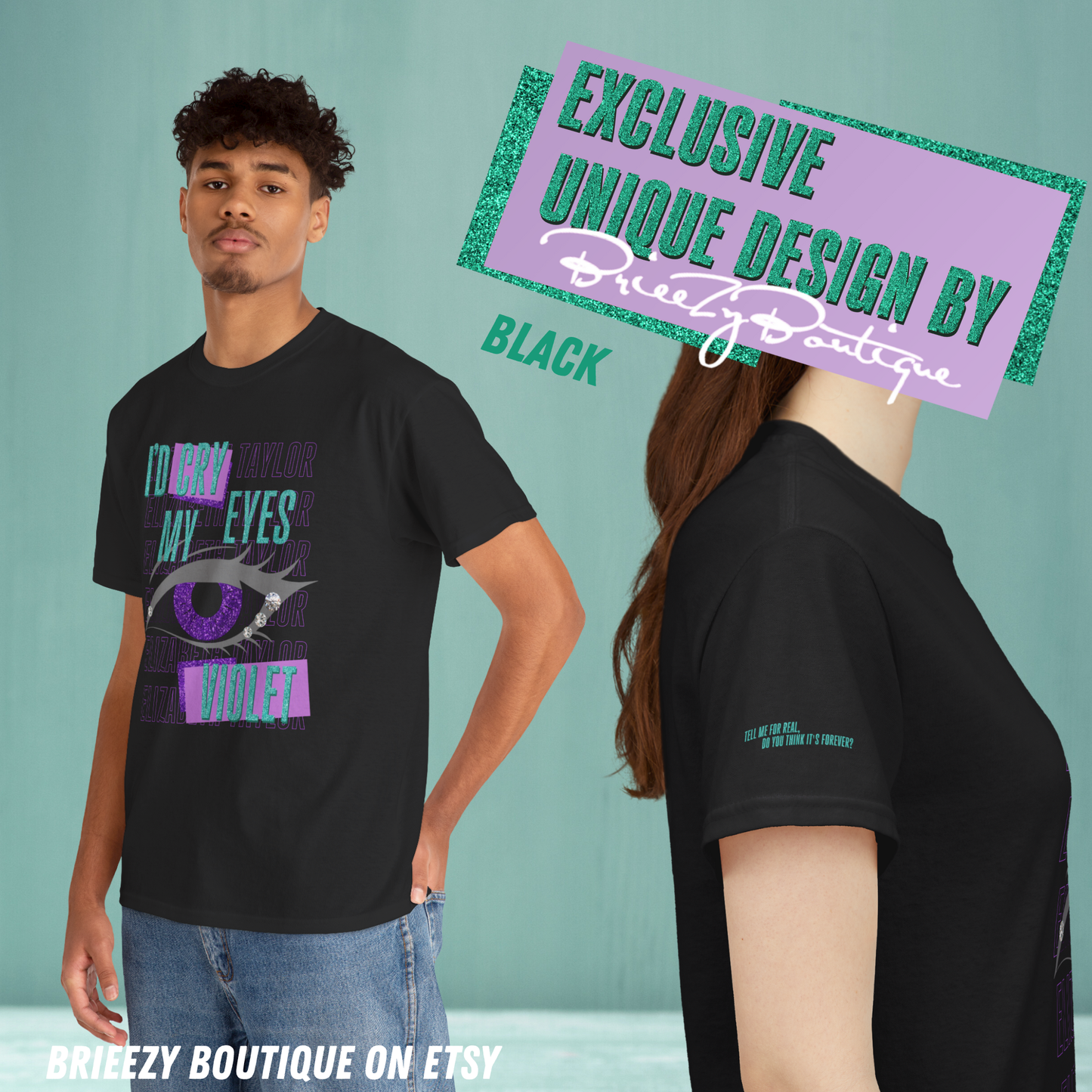 Unique I'd Cry My Eyes Violet Unisex T-Shirt - 10 Color Options Available, Gildan 5000