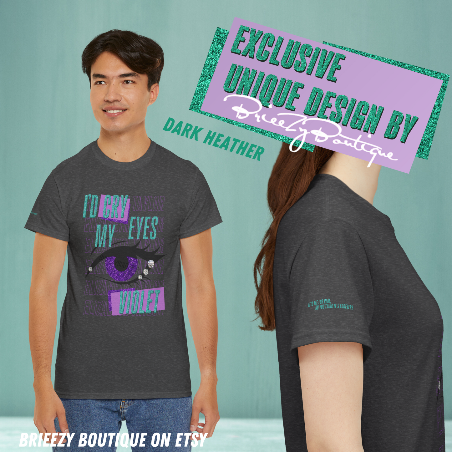 Unique I'd Cry My Eyes Violet Unisex T-Shirt - 10 Color Options Available, Gildan 5000