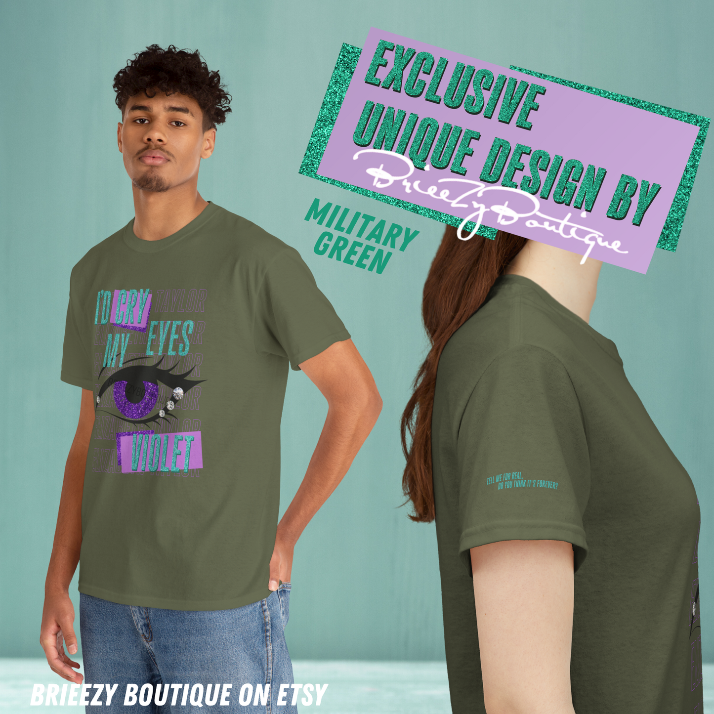 Unique I'd Cry My Eyes Violet Unisex T-Shirt - 10 Color Options Available, Gildan 5000