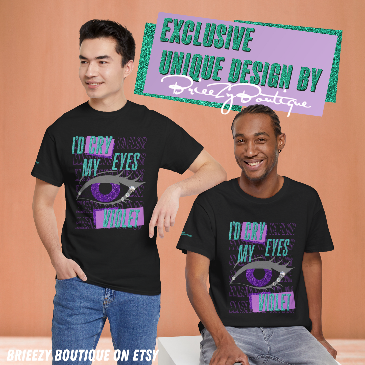 Unique I'd Cry My Eyes Violet Unisex T-Shirt - 10 Color Options Available, Gildan 5000
