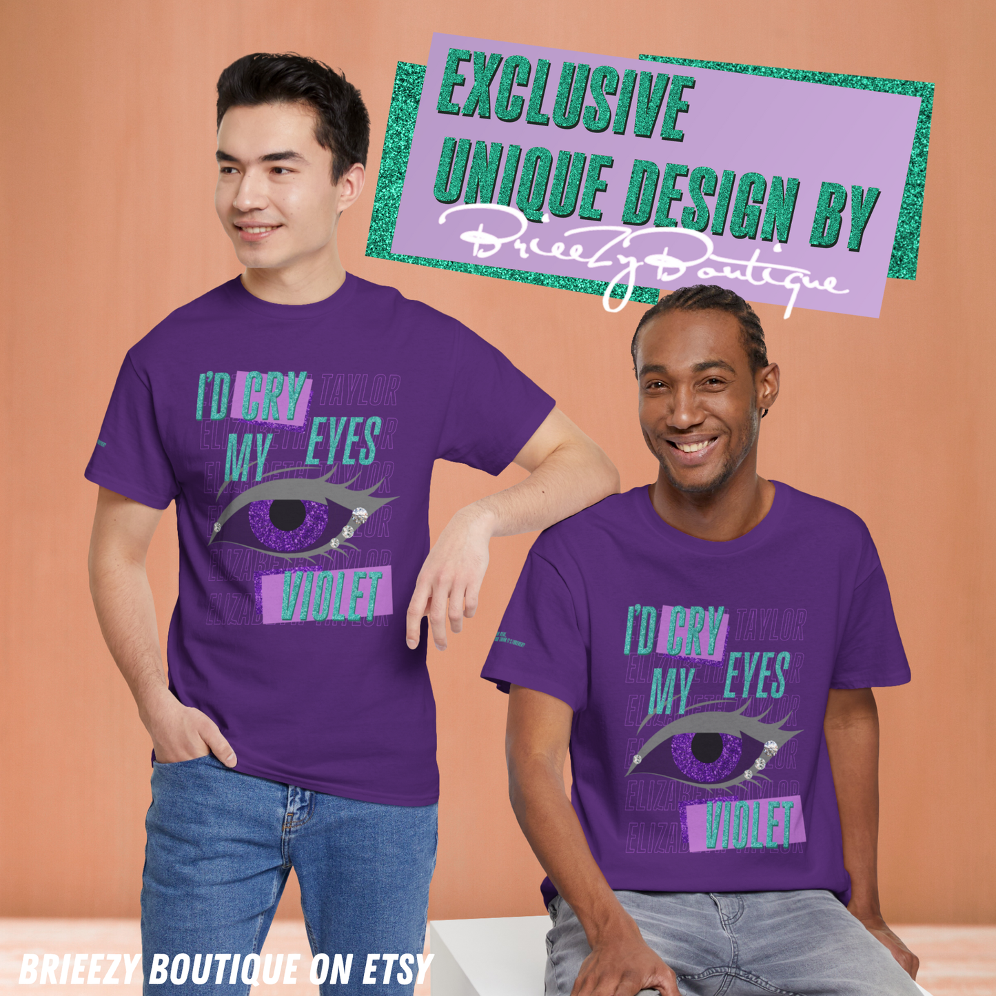 Unique I'd Cry My Eyes Violet Unisex T-Shirt - 10 Color Options Available, Gildan 5000