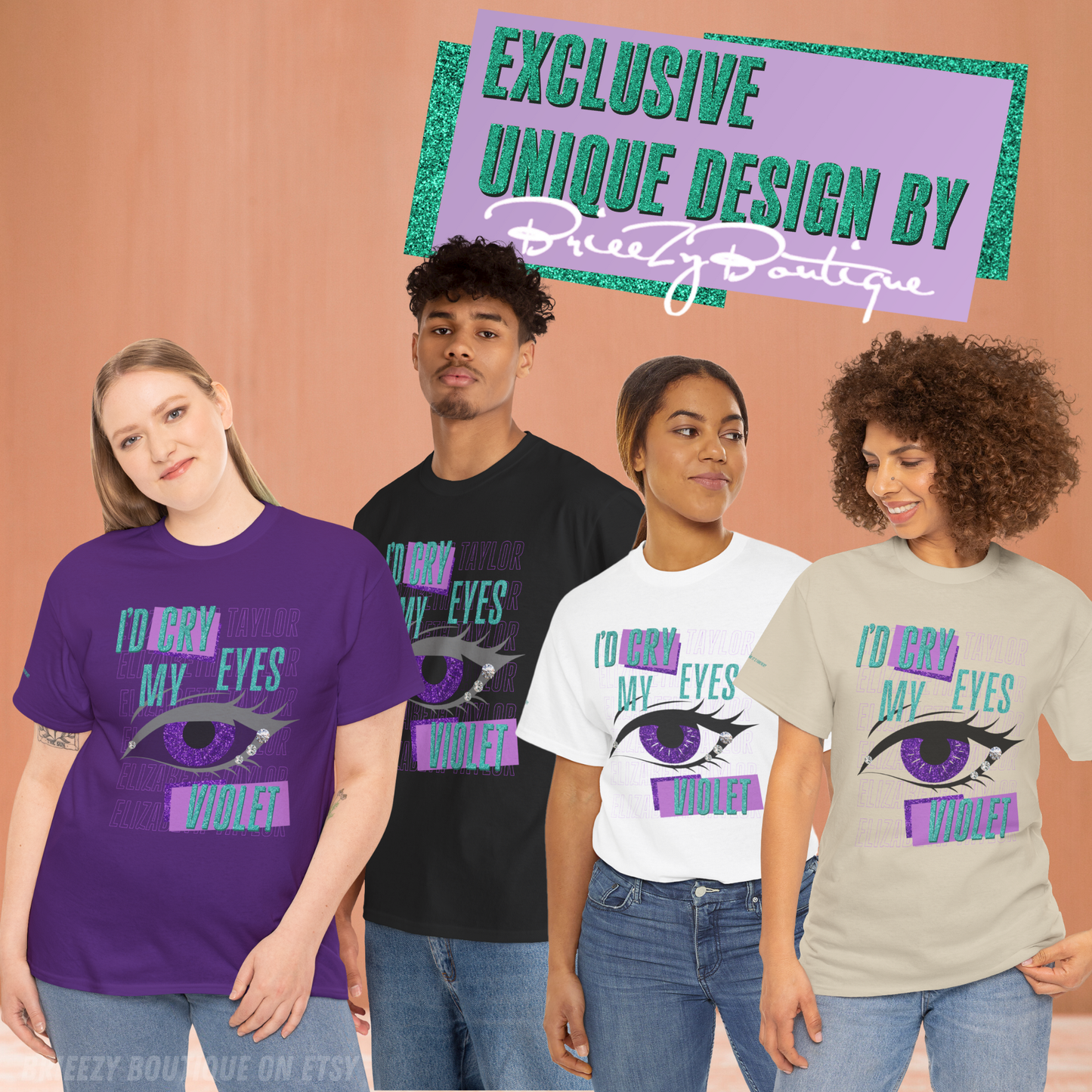Unique I'd Cry My Eyes Violet Unisex T-Shirt - 10 Color Options Available, Gildan 5000