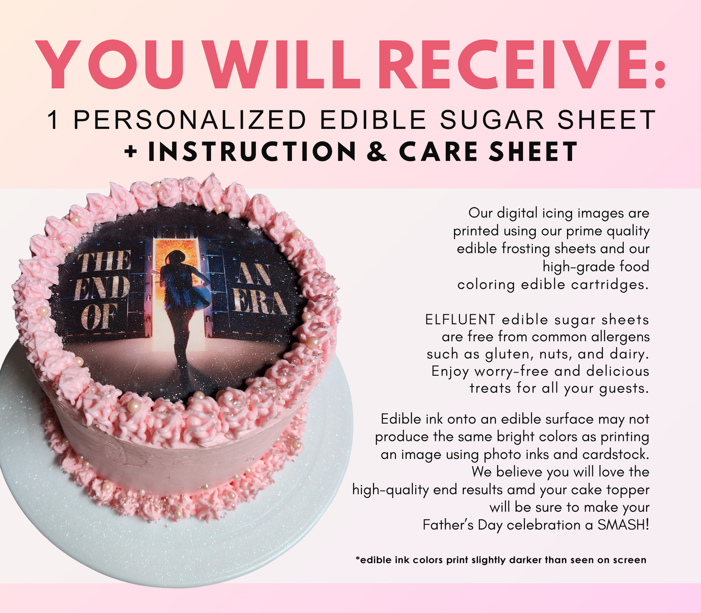 Edible End of an Era Topper Sugar Sheet | for a Swiftie Watch Party