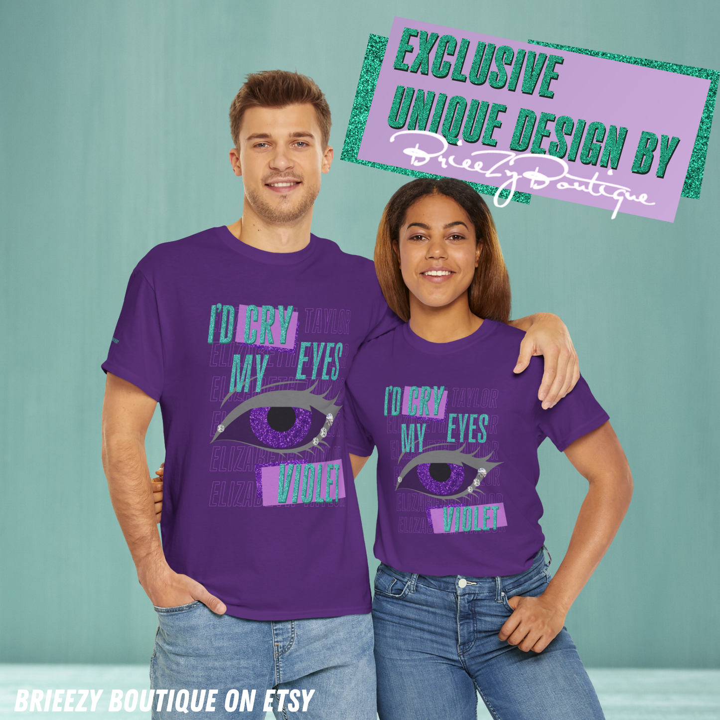 Unique I'd Cry My Eyes Violet Unisex T-Shirt - 10 Color Options Available, Gildan 5000