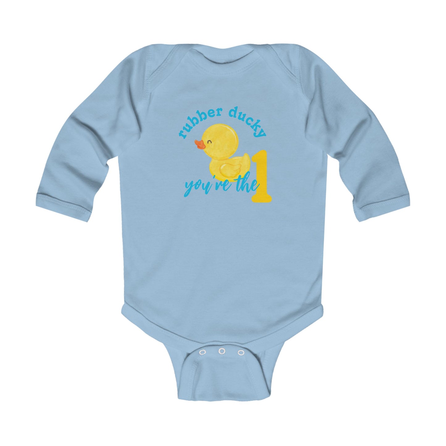 Rubber Ducky You’re the 1 Long Sleeve 1st Birthday Bodysuit | 4 Colors Available