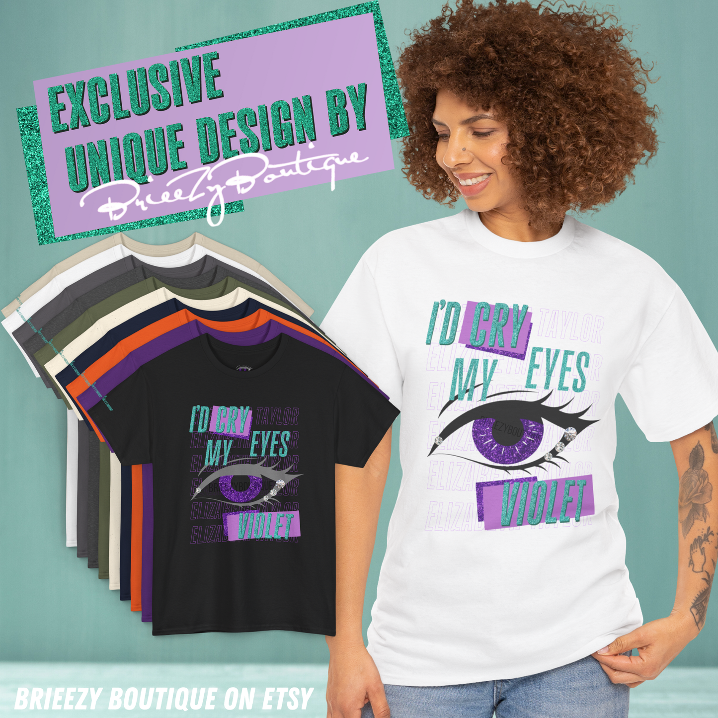 Unique I'd Cry My Eyes Violet Unisex T-Shirt - 10 Color Options Available, Gildan 5000