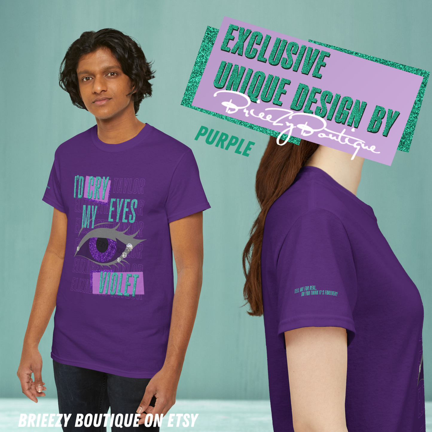 Unique I'd Cry My Eyes Violet Unisex T-Shirt - 10 Color Options Available, Gildan 5000