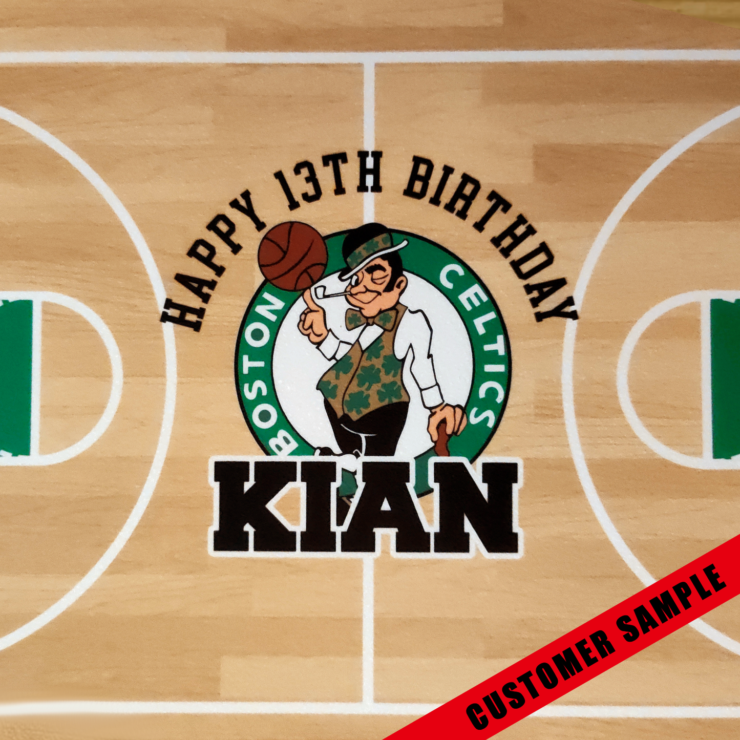 Edible Basketball Court Personalized Cake Topper Sugar Sheet | for a Basketball Birthday or Team Party