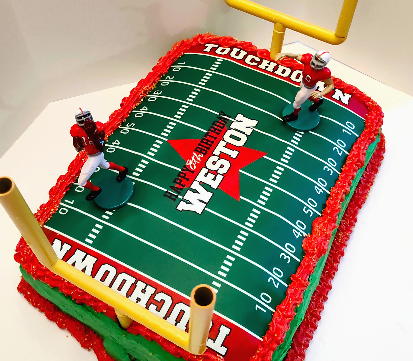 Edible Football Field Cake Topper Personalized Sugar Sheet | for a Football Birthday or Team Party