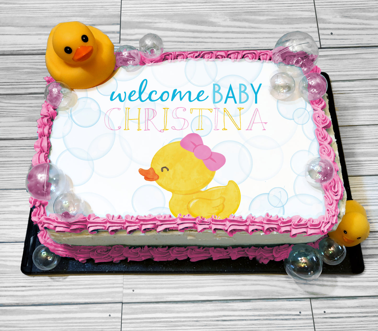 Rubber Duck Baby Shower Edible Cake Topper Sugar Sheet | 4 Styles Available