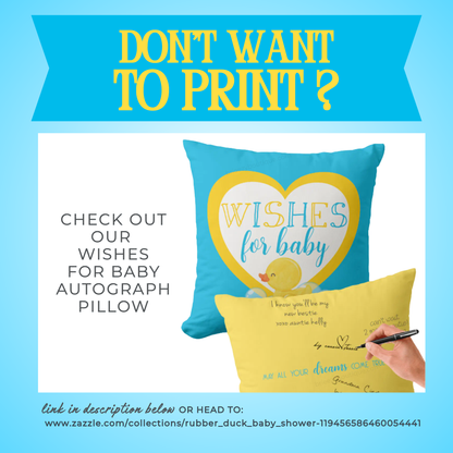 Wishes For Baby Rubber Duck Baby Shower Cards (Digital Download)