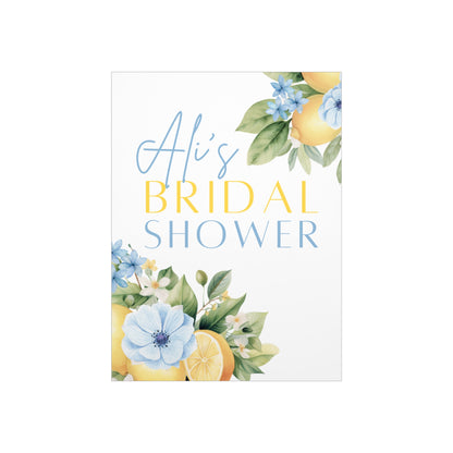 Customized Foam Board - Bridal Shower Welcome Sign with Lemon Floral Design