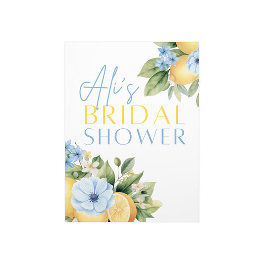 Customized Foam Board - Bridal Shower Welcome Sign with Lemon Floral Design