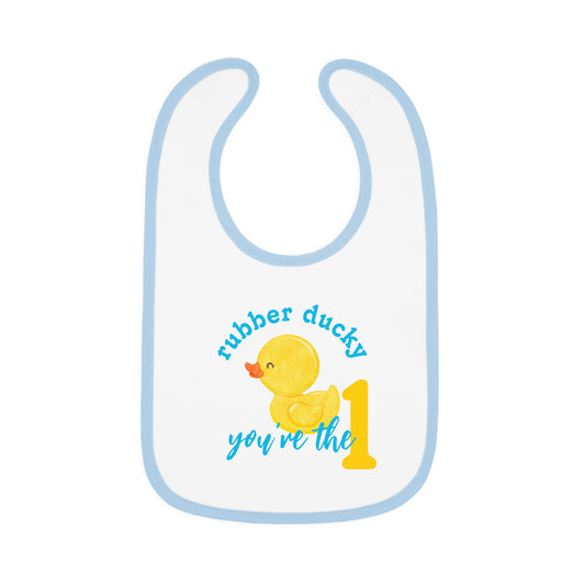 Cute Rubber Ducky You're the One 1st Birthday Bib