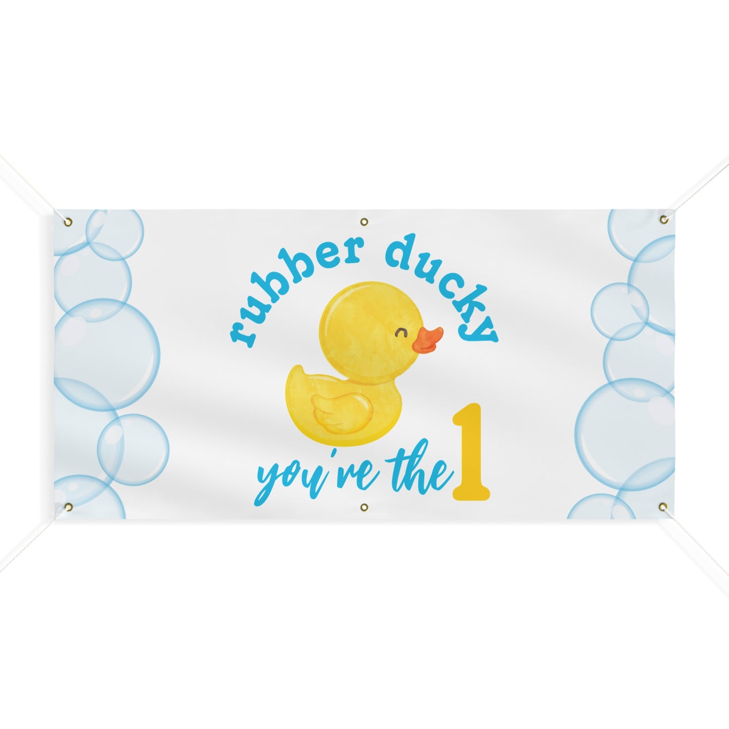 Rubber Ducky You're the 1 Hanging Birthday Banner