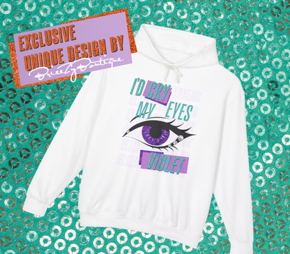 Edgy I'd Cry My Eyes Violet Unisex Lightweight Hooded Sweatshirt - Everyday Wear, Swiftie Gift