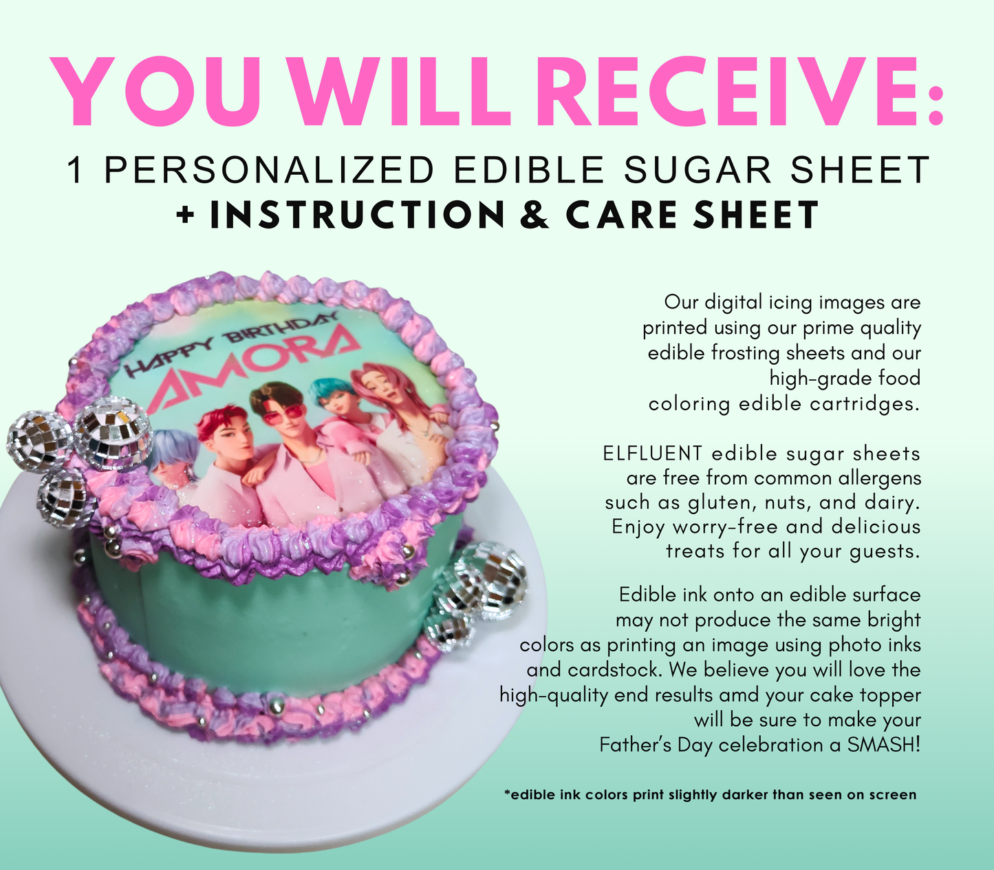 Demon Hunters Edible Cake Topper Sugar Sheet | for a K-Pop Birthday Party