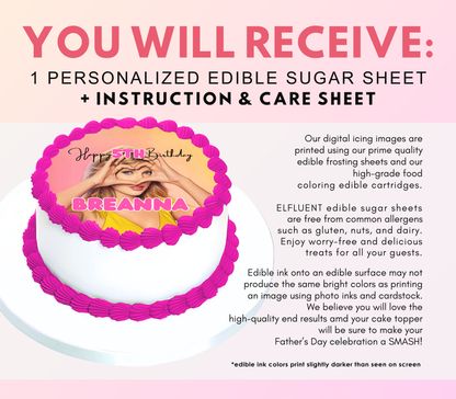 In My Birthday Era Edible Cake Topper Sugar Sheet | for a Swiftie Birthday Party