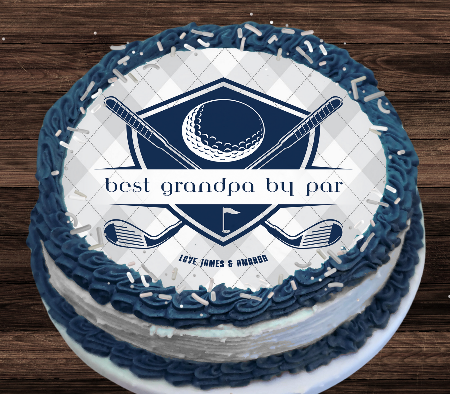 Golf Edible Father's Day Cake Topper Personalized Sugar Sheet | 5 Style Options