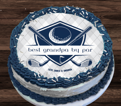 Golf Edible Father's Day Cake Topper Personalized Sugar Sheet | 5 Style Options