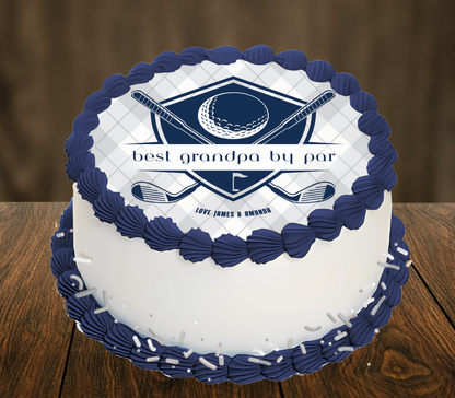 Golf Edible Father's Day Cake Topper Personalized Sugar Sheet | 5 Style Options