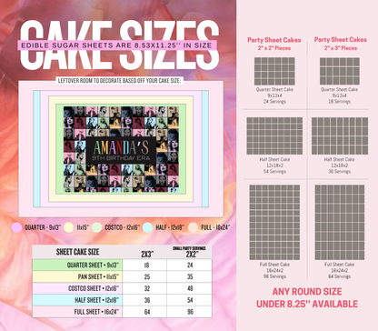 In My Birthday Era Edible Cake Topper Sugar Sheet | for a Swiftie Birthday Party