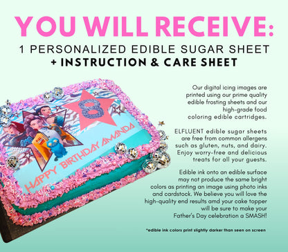 Demon Hunter Edible Cake Topper Sugar Sheet | for a K-Pop Birthday Party