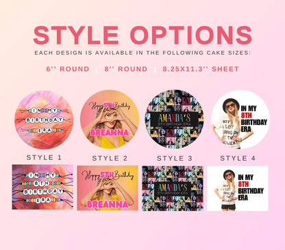 In My Birthday Era Edible Cake Topper Sugar Sheet | for a Swiftie Birthday Party