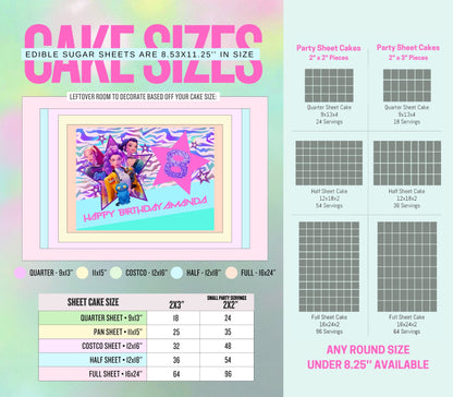 Demon Hunter Edible Cake Topper Sugar Sheet | for a K-Pop Birthday Party