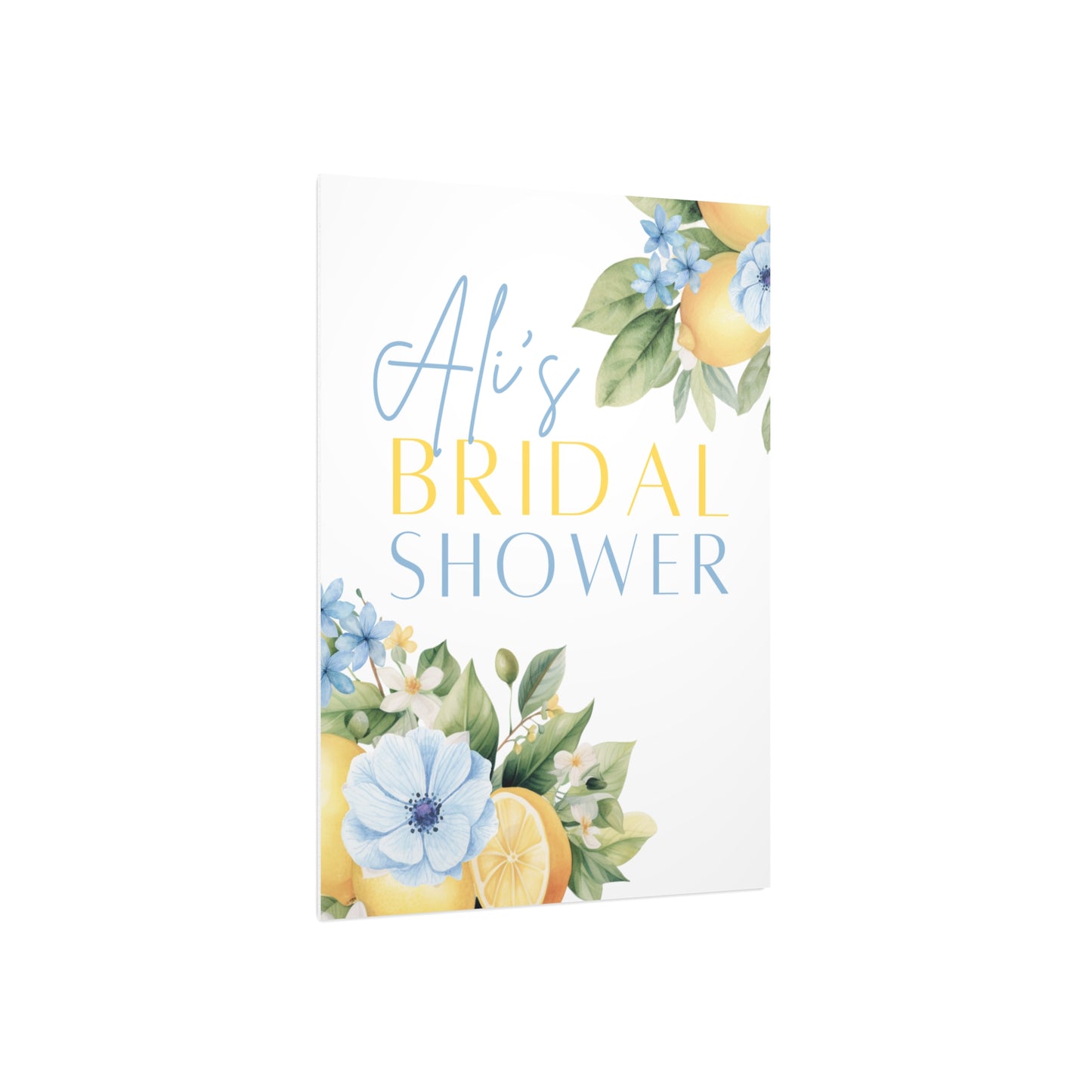 Customized Foam Board - Bridal Shower Welcome Sign with Lemon Floral Design