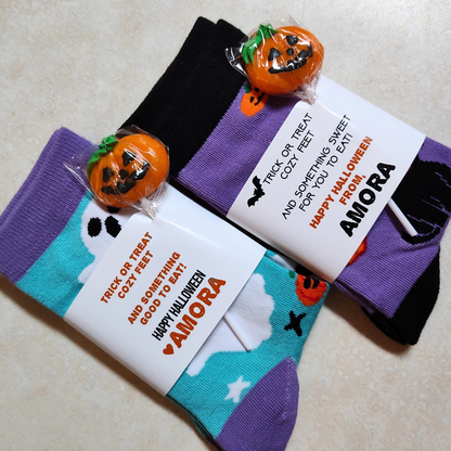 Halloween Printable Sock Favor Wrap (Editable Digital Download) - DIY Favor Gift for Friends, Classmates, Coworkers, Students, Teachers