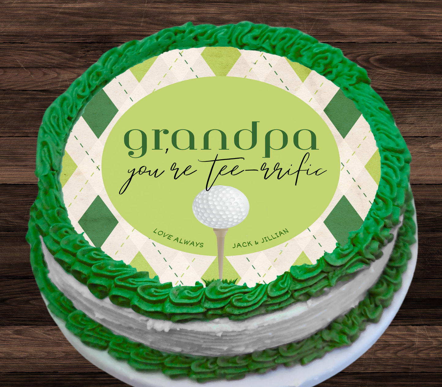 Golf Edible Father's Day Cake Topper Personalized Sugar Sheet | 5 Style Options