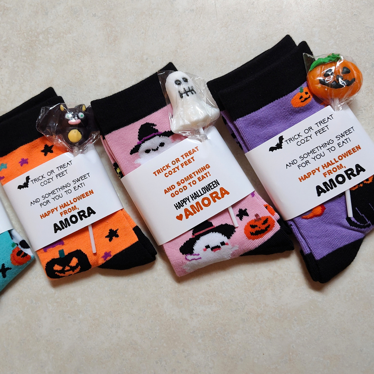Halloween Printable Sock Favor Wrap (Editable Digital Download) - DIY Favor Gift for Friends, Classmates, Coworkers, Students, Teachers