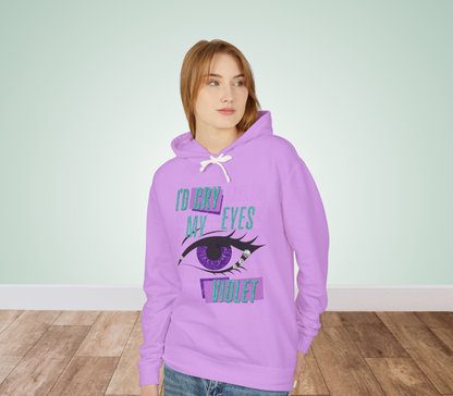 Edgy I'd Cry My Eyes Violet Unisex Lightweight Hooded Sweatshirt - Everyday Wear, Swiftie Gift