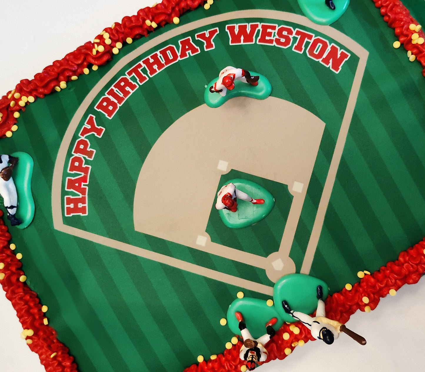 Edible Baseball Field Cake Topper Personalized Sugar Sheet | for a Baseball Birthday or Team Party