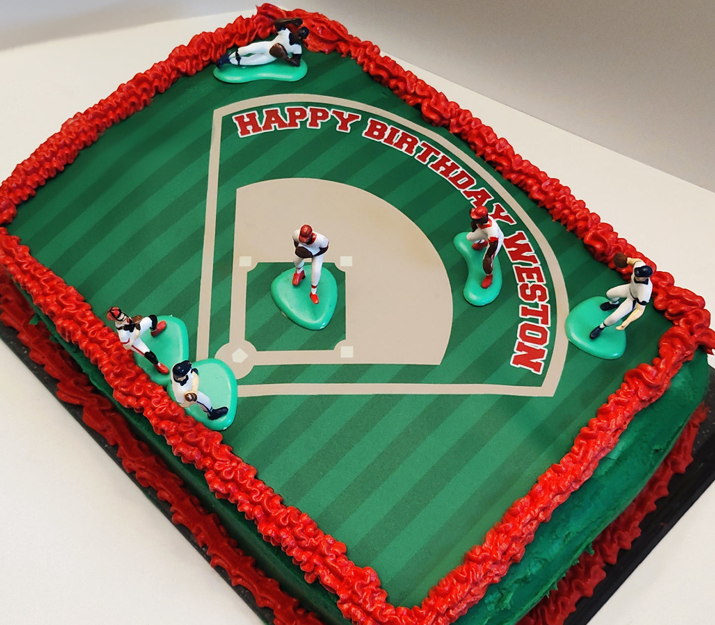 Edible Baseball Field Cake Topper Personalized Sugar Sheet | for a Baseball Birthday or Team Party