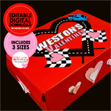 Race Car Heart Printable For Valentines Box || EDITABLE DIGITAL DOWNLOAD || Race Car Valentines, Valentines Box, Car Valentines, Race Cars