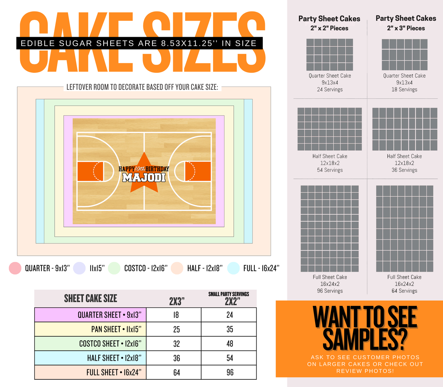 Edible Basketball Court Personalized Cake Topper Sugar Sheet | for a Basketball Birthday or Team Party