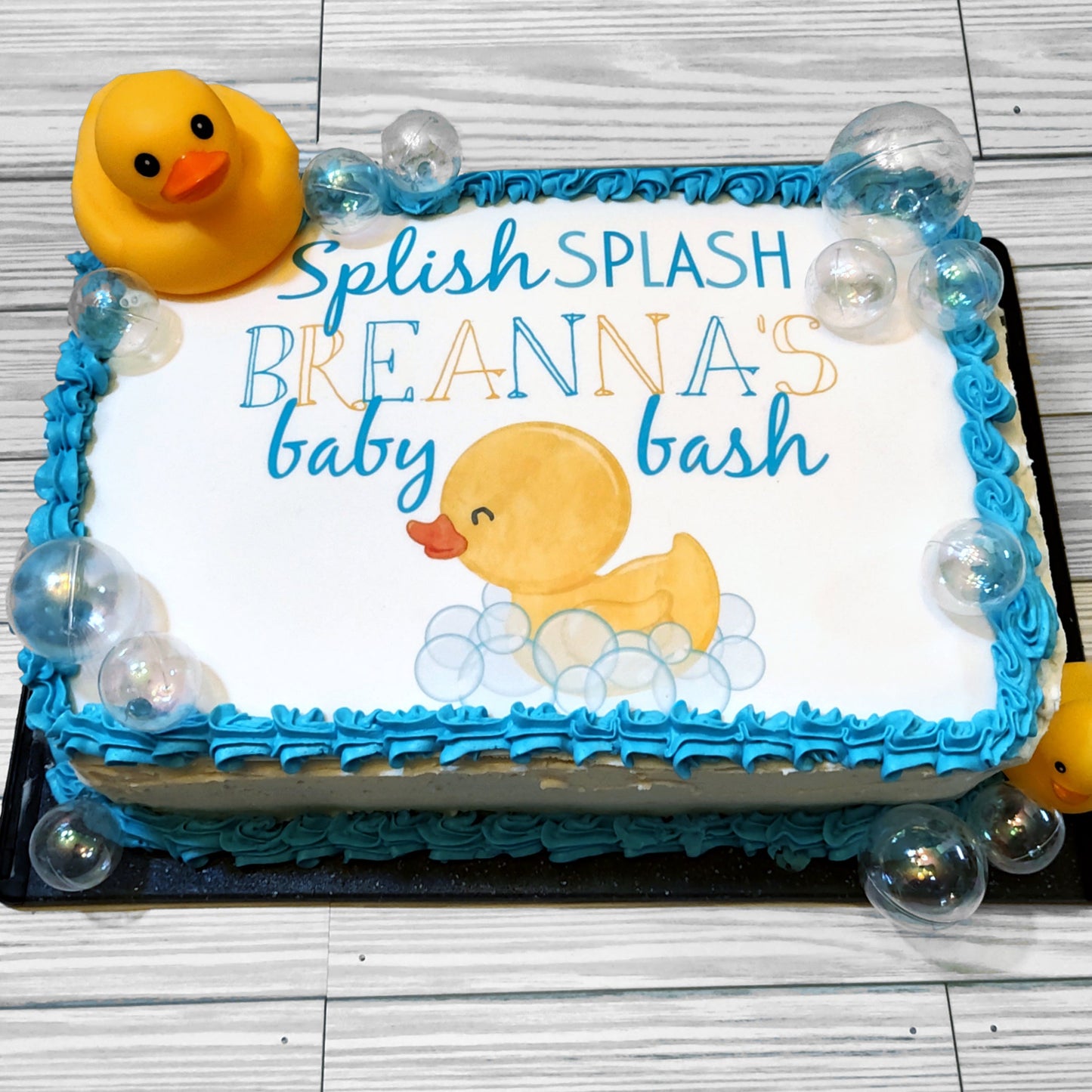 Girl Rubber Duck Baby Shower Edible Cake Topper Sugar Sheet | 4 Styles Available