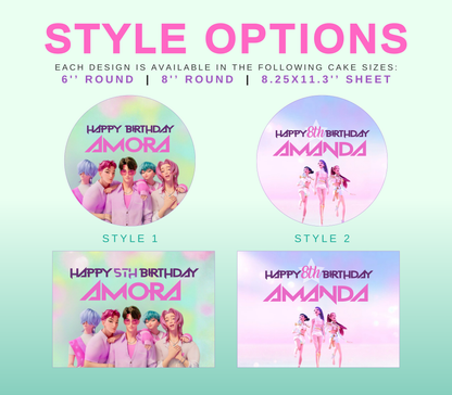 Demon Hunters Edible Cake Topper Sugar Sheet | for a K-Pop Birthday Party