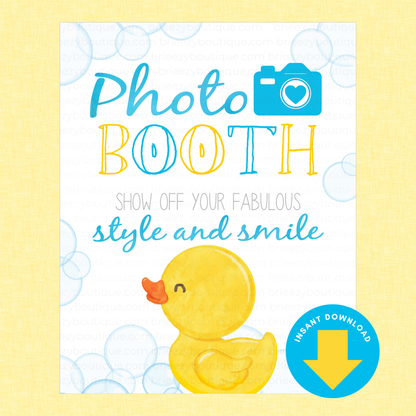 Rubber Duck Baby Shower Signs - 9 Signs to Choose From (Printable Digital Download)