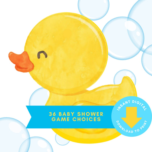 Rubber Duck Shower Games - 36 Games to Choose From (Printable Digital Download)