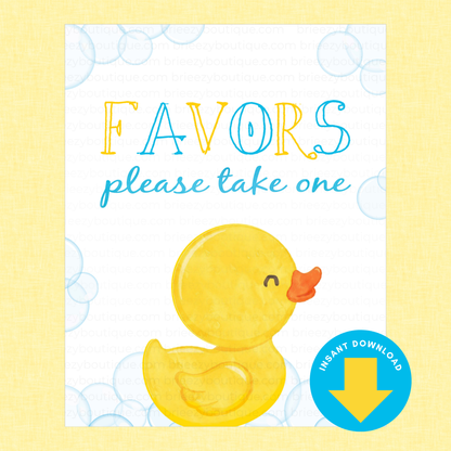 Rubber Duck Baby Shower Signs - 9 Signs to Choose From (Printable Digital Download)