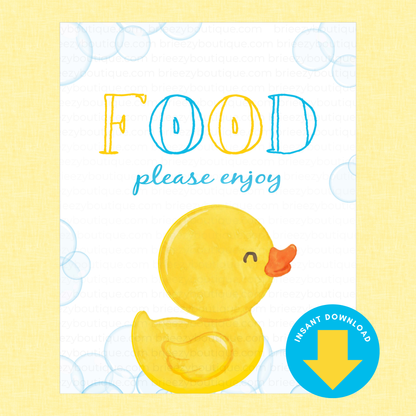 Rubber Duck Baby Shower Signs - 9 Signs to Choose From (Printable Digital Download)