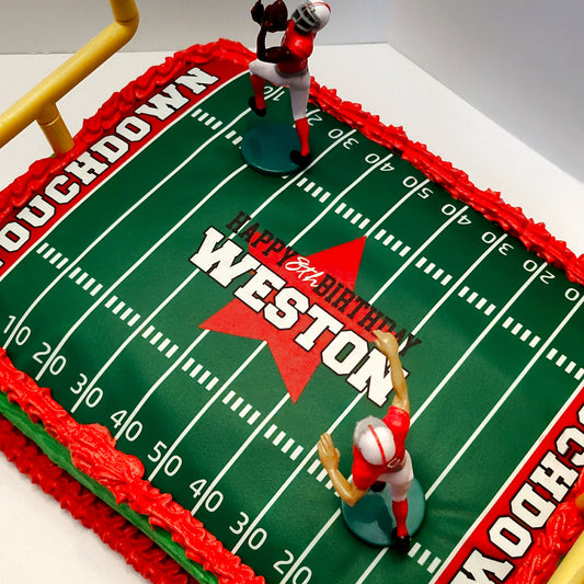 Edible Football Field Cake Topper Personalized Sugar Sheet | for a Football Birthday or Team Party