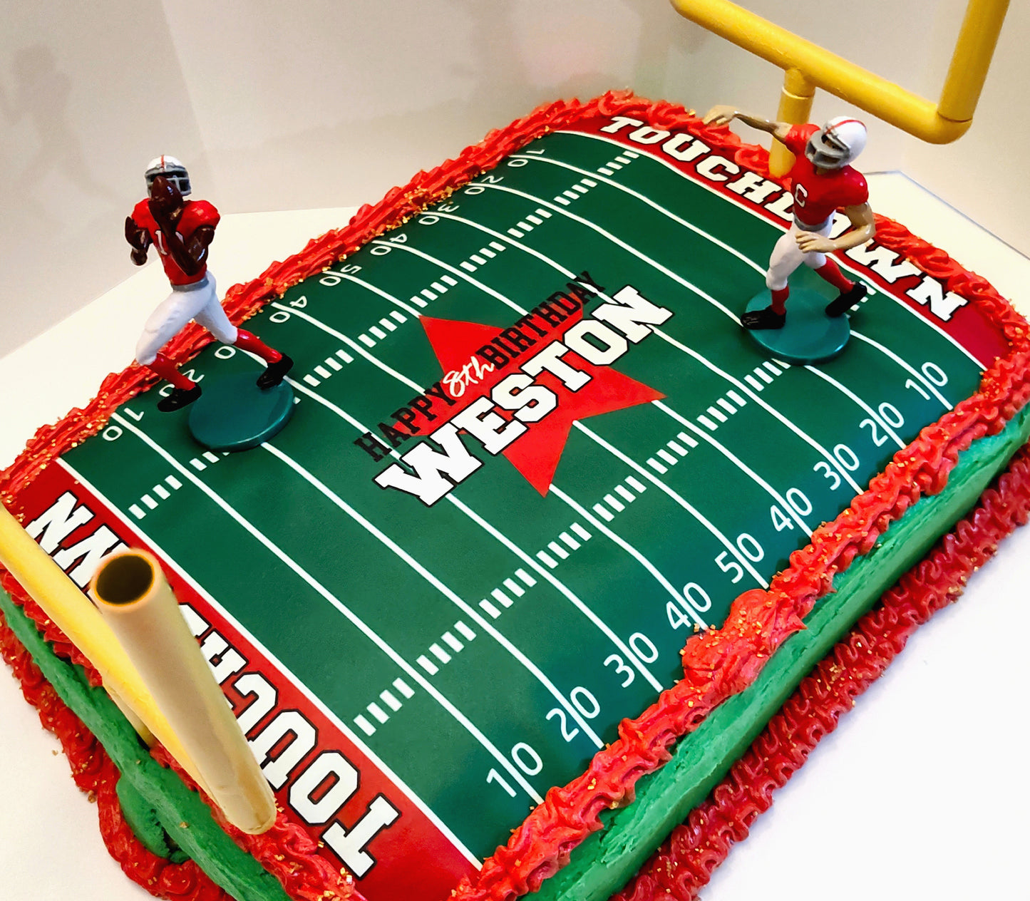 Edible Football Field Cake Topper Personalized Sugar Sheet | for a Football Birthday or Team Party