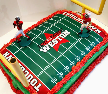 Edible Football Field Cake Topper Personalized Sugar Sheet | for a Football Birthday or Team Party